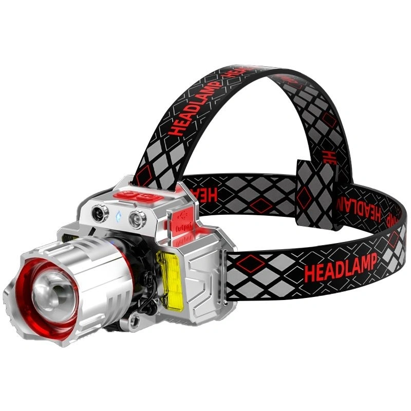 SENTER KEPALA T23 P50 ZOOM DAN SENSOR 5 MODE CAHAYA USB TYPE C MODE POWERBANK BATERAI TAHAN LAMA SUPER TERANG ALUMINIUM