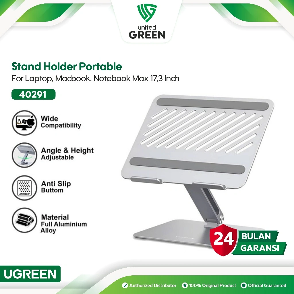 UGREEN Dudukan Laptop Stand Holder Laptop Macbook Notebook Ipad Foldable Full Aluminum 40291