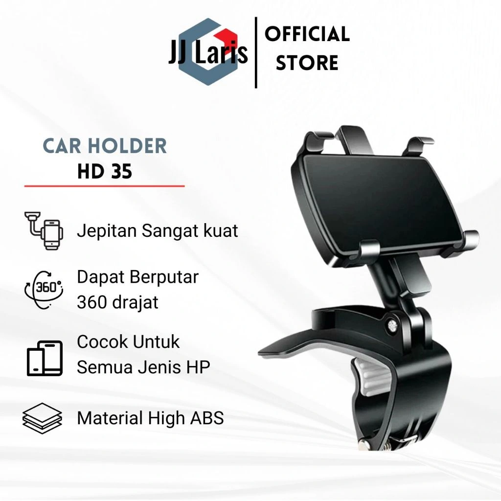 HOLDER HP MOBIL JEPIT DASBOARD SPION 360 DERAJAT CAR PHONE HOLDER KUAT