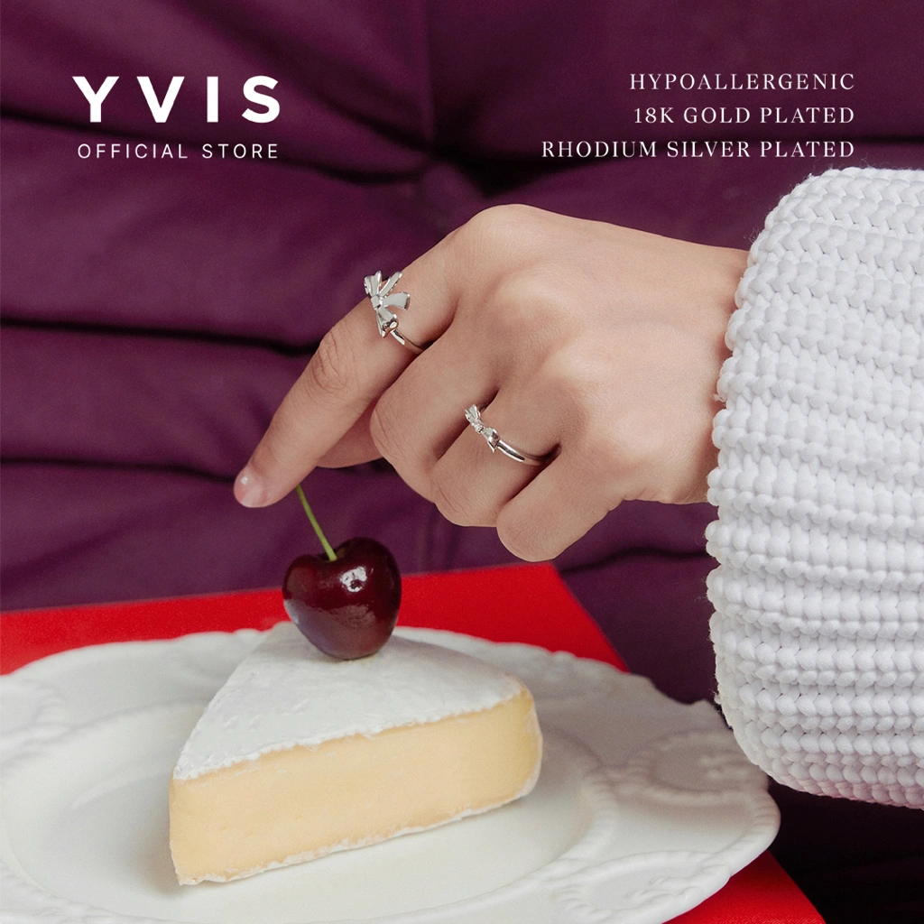 YVIS X PROUD OLIVES Marie Ribbon Ring Set | 18K Gold & Silver Plated Hypoallergenic - Cincin Wanita