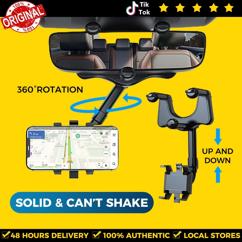【2024 NEW】Holder Hp Mobil Jepit Dashboard Spion Original 360 Derajat Car Phone Bracket Holder Multifungsi Kuat Dan Kokoh-Holder Mobil-Holder GPS-Holder Kaca Spion-Tempat Hp Mobil-Holder HP di Mobil-Original Holder handphone Mobil-CAR HOLDER