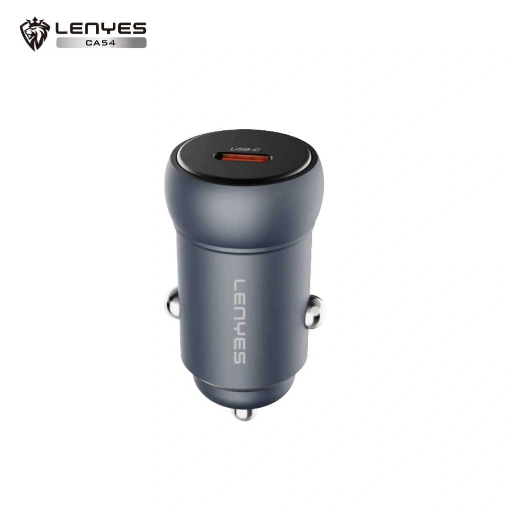 LENYES CA54 PD30W Mini Car Charger Fast Charging Type C Port Adaptor Saver Mobil Untuk HP