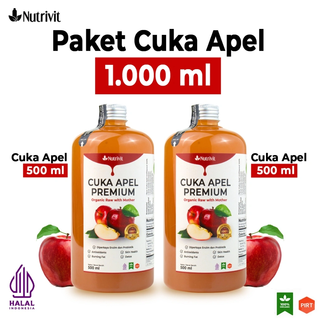 Nutrivit Cuka Apel Original With Mother 1000ml Apple Cider Vinegar