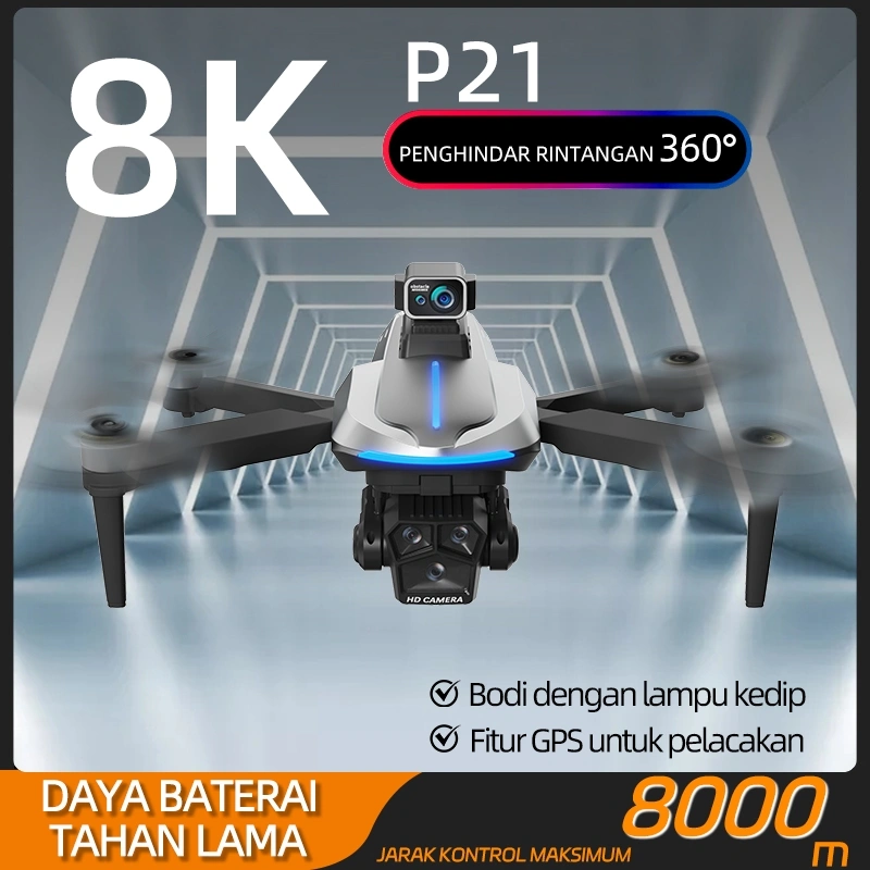 P21 GPS Drone kamera jarak jauh fotografi udara profesional murah dual camera drone premium laki-laki pria ulang tahun kado hadiah