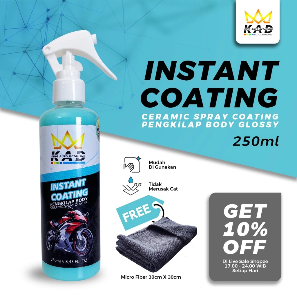 KAD KING AUTO DETAILING Instant Coating Pengkilap Body Glossy Motor & Mobil