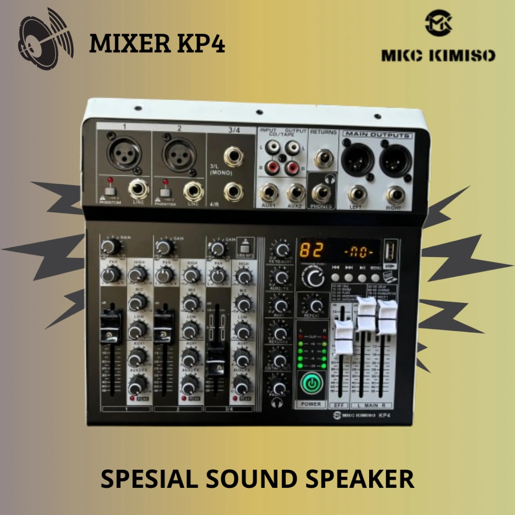 AUDIO MIXER KP4 - CHANNEL SUPPORT BLUETOOTH USB KTV PROFESSIONAL