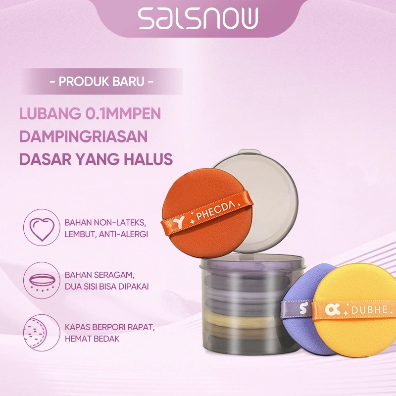 Gratis: SALSNOW Multifungsi Makeup Sponge Air Cushion Foundation Concealer Sponge Makeup Set Cotton Beauty Tool Puff Pad Makeup Sponge Double-sided 7-Piece Cotton Soft and Elastic Quick Makeup