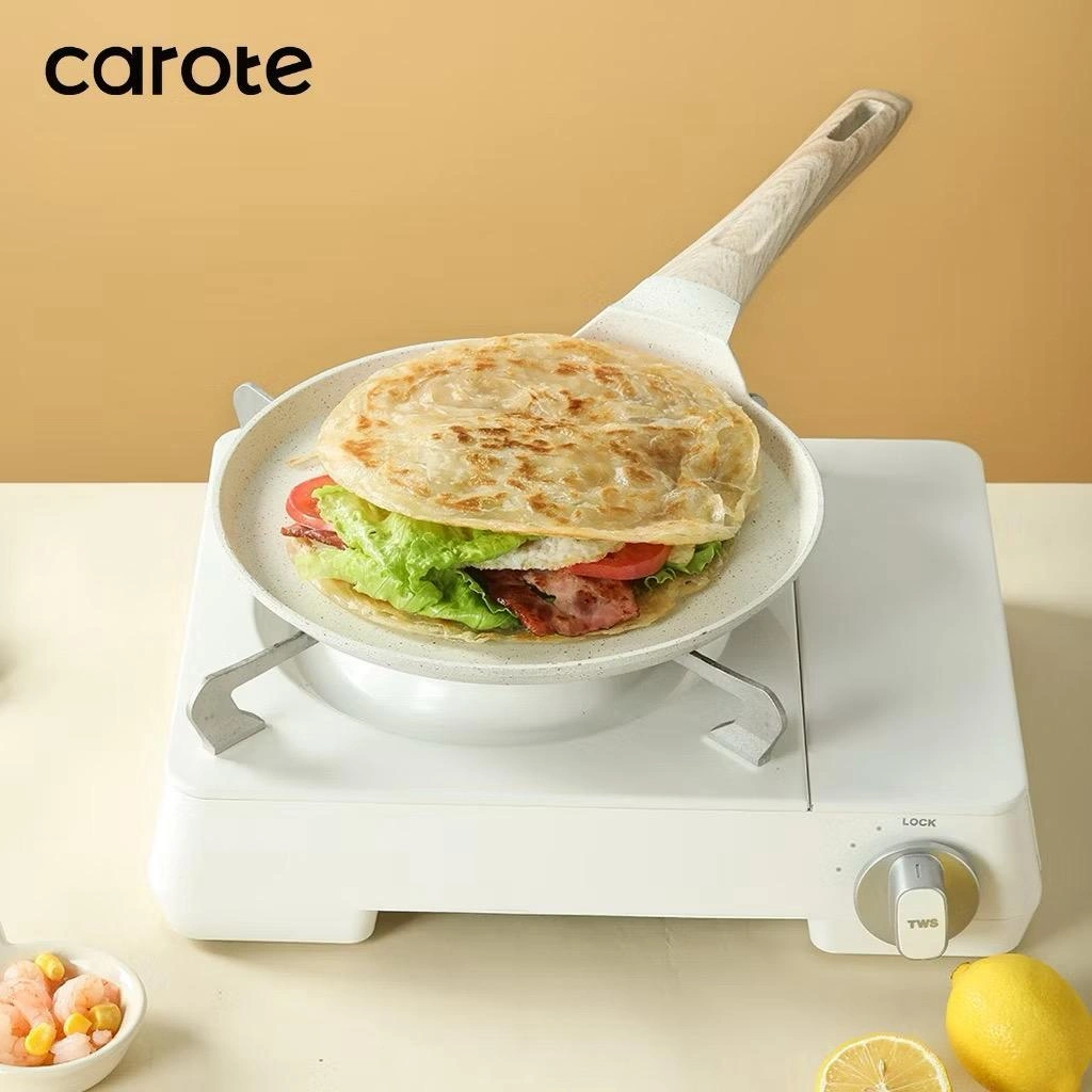 CAROTE Granit Putih Wajan Penggorengan Pancake Omelet Anti Lengket