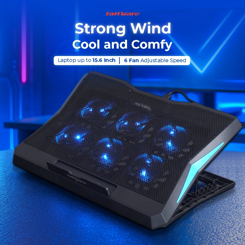 Cooling Pad Laptop Gaming Kipas Pendingin 6 Fan 15.6 Inch