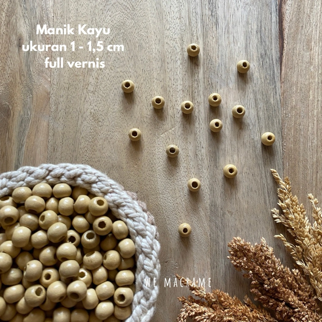 Manik Kayu 1cm - 1.5cm Bahan Kerajinan Tangan