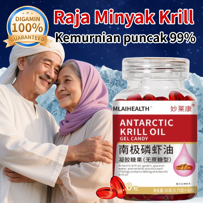 ️Beli 3 Gratis 2  ️           Minyak Krill Laut Dalam 100% Astaxanthin Alami (Omega 3) Menjaga Kesehatan Kardiovaskular Suplemen Makanan Sehat
