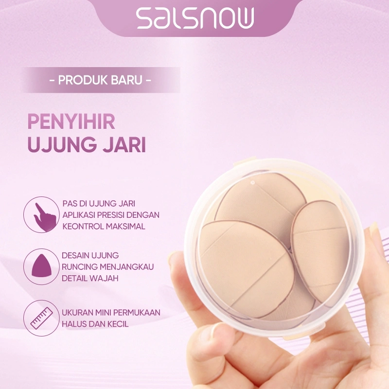 Hadiah SALSNOW 7 Buah Sponge Cushion Puff Fast Makeup Premium Sponge Cushion Multifungsi Bantalan Kapas Multifungsi Basah dan Kering Lembut Lembut Tanpa Bedak Alat Rias Kecantikan Elastisitas yang baik Tahan lama Simpan alas bedak