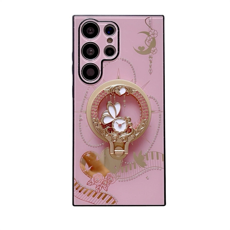 R-JUST CASE HP GLITTER SAMSUNG S23 S23 PLUS S23 ULTRA S23 FE MEWAH RING STAND MAGSAFE KELINCI BUNGA