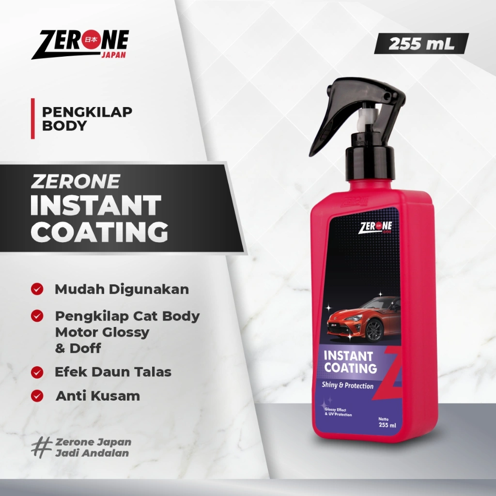 Kit Pengkilap Body Motor dan Mobil Zerone Japan Instant Coating 255 ml