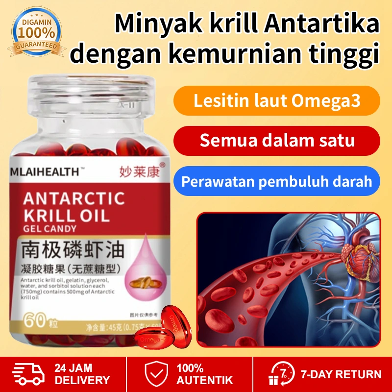 ️Beli 4 Gratis 4 ️ 100% Minyak Krill Laut Dalam Astaxanthin Alami (Omega 3) Suplemen Makanan Sehat Menjaga Kesehatan Kardiovaskular