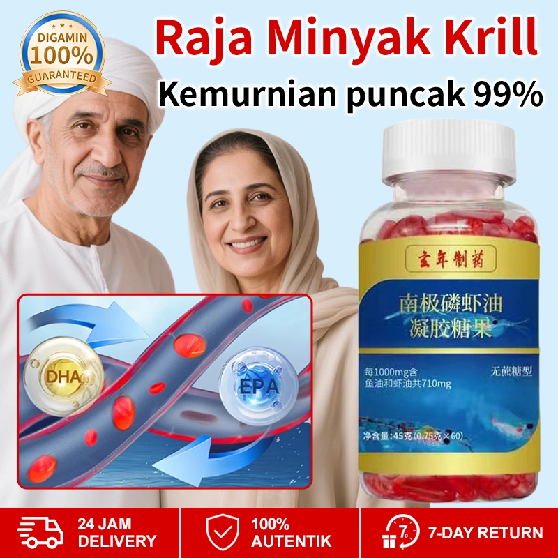 ❤️Beli 1 Gratis 1 ❤️【100% 𝐎𝐑𝐈𝐆𝐈𝐍𝐀𝐋】 Kapsul Minyak Krill Antartika (60 Butir) Astaxanthin Alami (Omega-3) 15 Hari untuk Pembuluh Darah Sehat Penyerapan Cepat dan Efektif Suplemen Makanan Perawatan Kesehatan