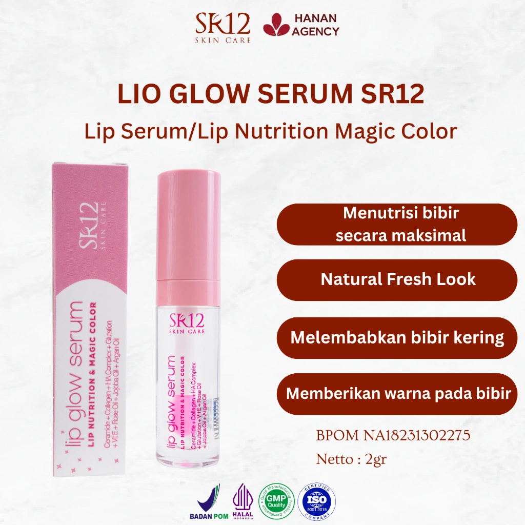 Lip Glow Serum SR12 - Serum Bibir - Menutrisi Bibir & Memberikan Warna Pada Bibir Secara Alami