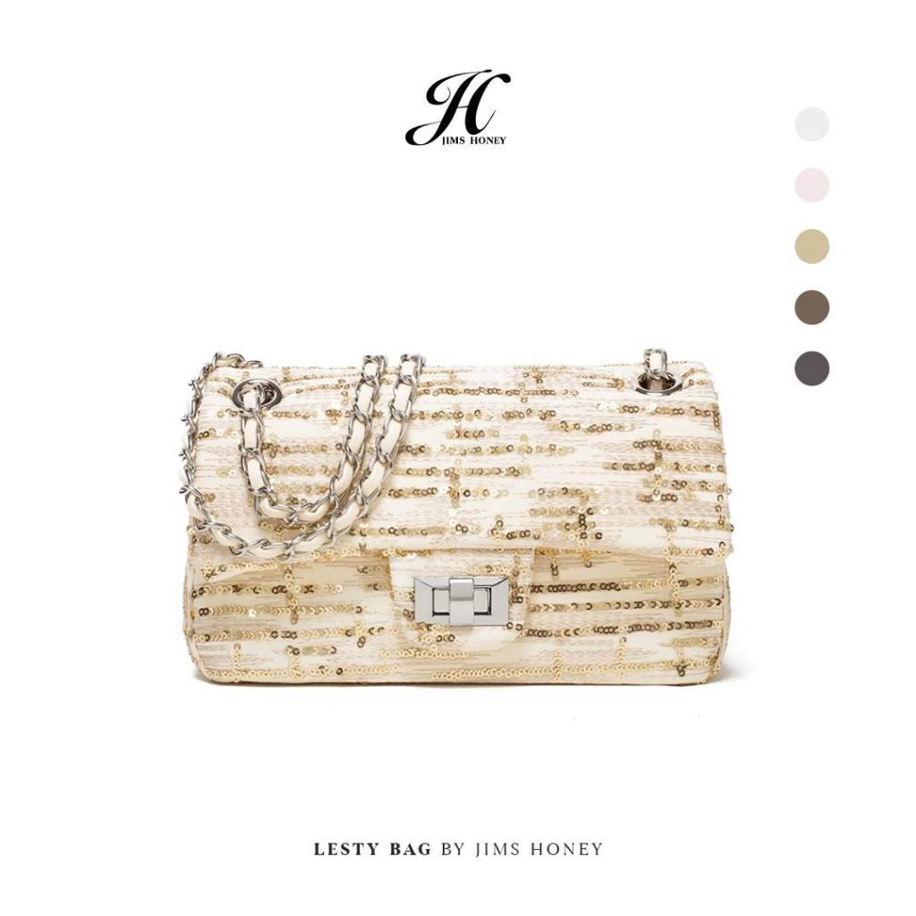 [LIVE EXCLUSIVE] JIMS HONEY Lesty Bag Tas Selempang Wanita Sling Bag Bling Bling Mewah Luxury Rantai