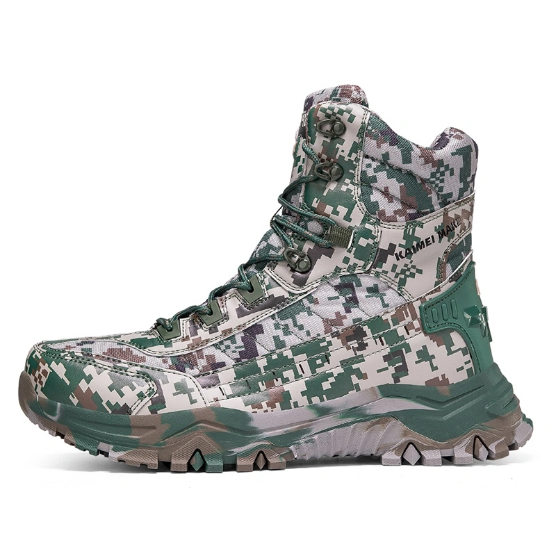 Sepatu Boots 835 / 807 Kaimei Make Green Outdoor Shoes Work Utility Footwear Military Tactical Mens Army Outdoor Sports Riding Camping Hiking Work Combat Lace Up Breathable High Top Side Zipper Desert Leather Shoe Boots