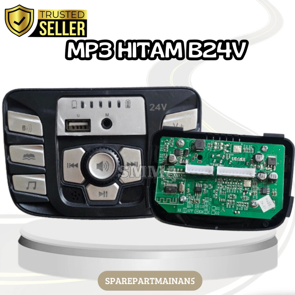 SMA5 || MP3 USB Musik Hitam Besar 24Volt Tipe Mobil Mainan Aki Anak