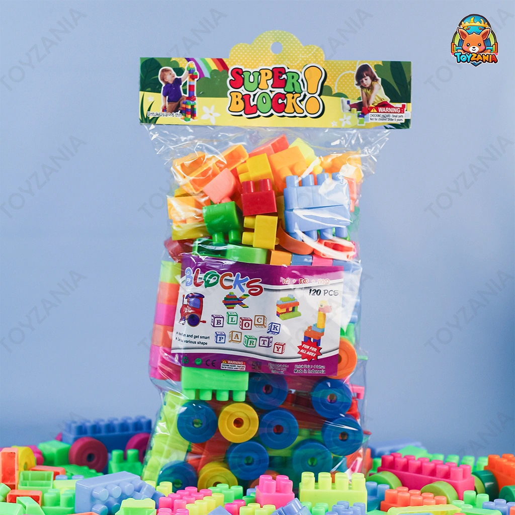 Block Creative Game 120 Pcs Toy Mainan Anak Blok Kreatif Bongkar Pasang Edukasi