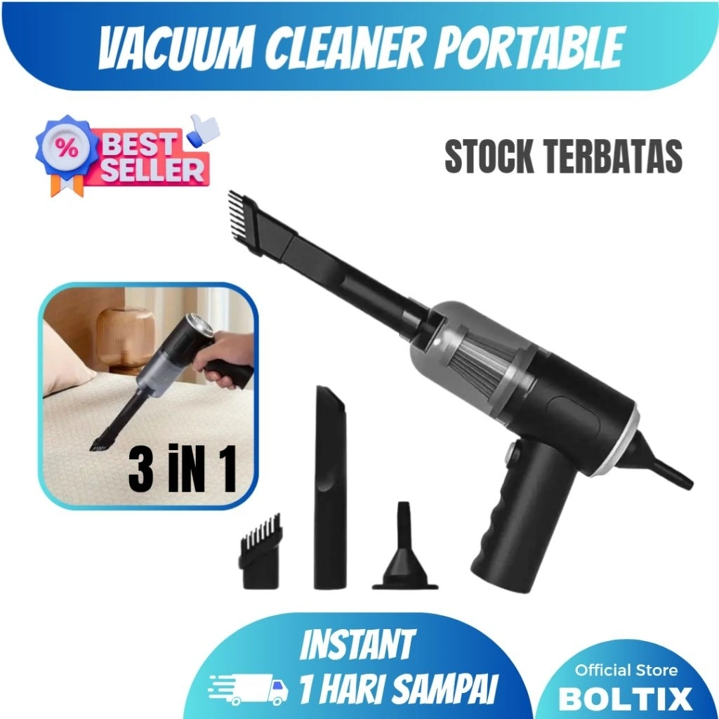 Vacuum Cleaner Portable Alat Penyedot Debu Wireless - Vacum Penghisap Debu Rumah, Meja, Mobil 3 In 1