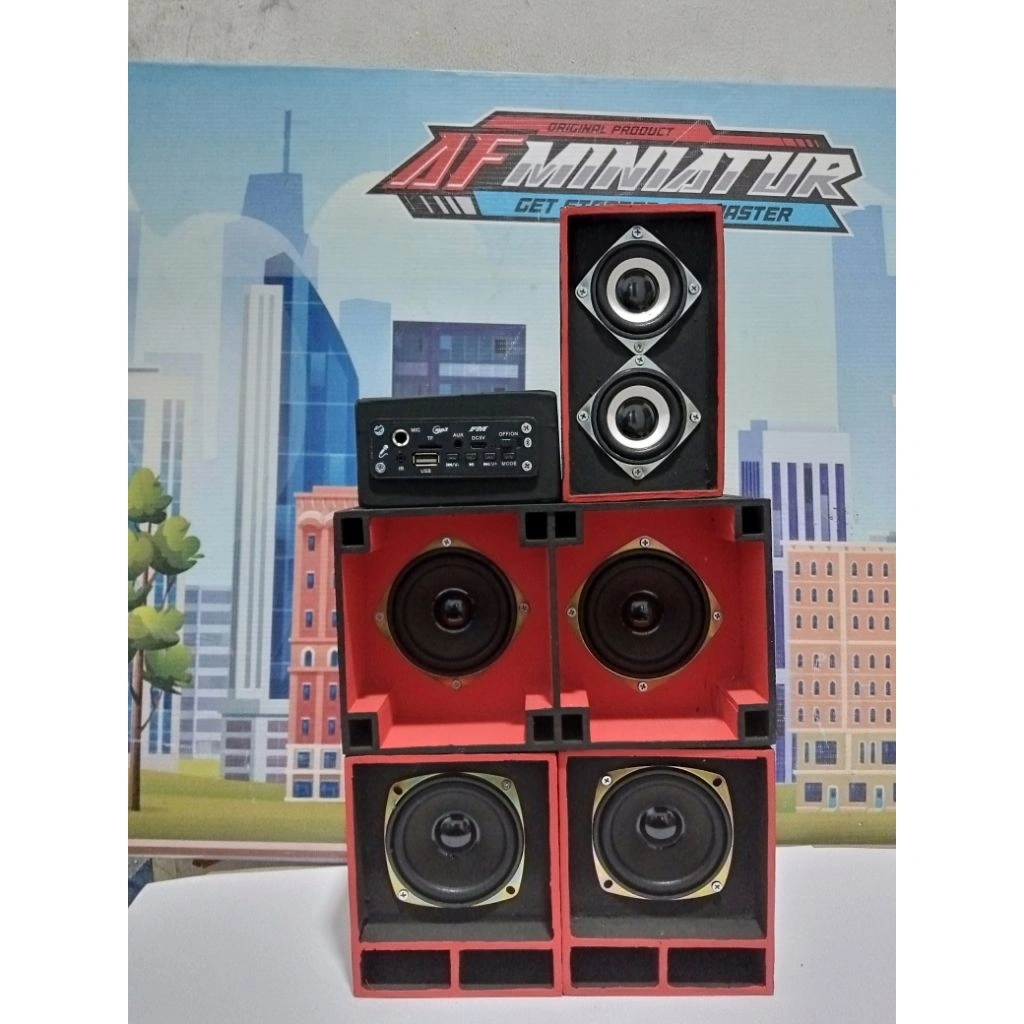 miniatur sound horeg / miniatur sound system paket lengkap siap bunyi