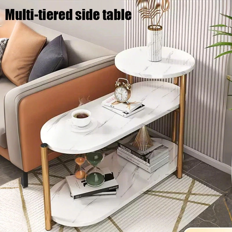 meja tamu Minimalis Meja Kopi Meja Nakas modern Bufet Marmer Kemewahan Ringan Meja Samping Tiga