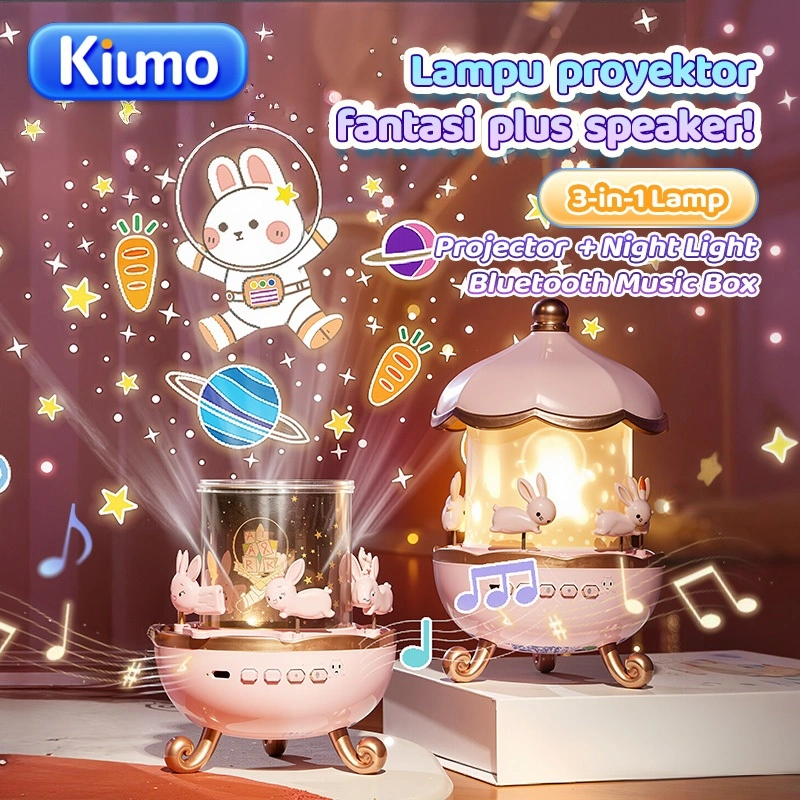 Kiumo proyektor anak speaker bluetooth lampu tidur music box lampu proyektor galaxy aurora hadiah ulang tahun anak perempuan Hadiah Natal Anak Hadiah Ulang Tahun Hadiah Tahun Baru
