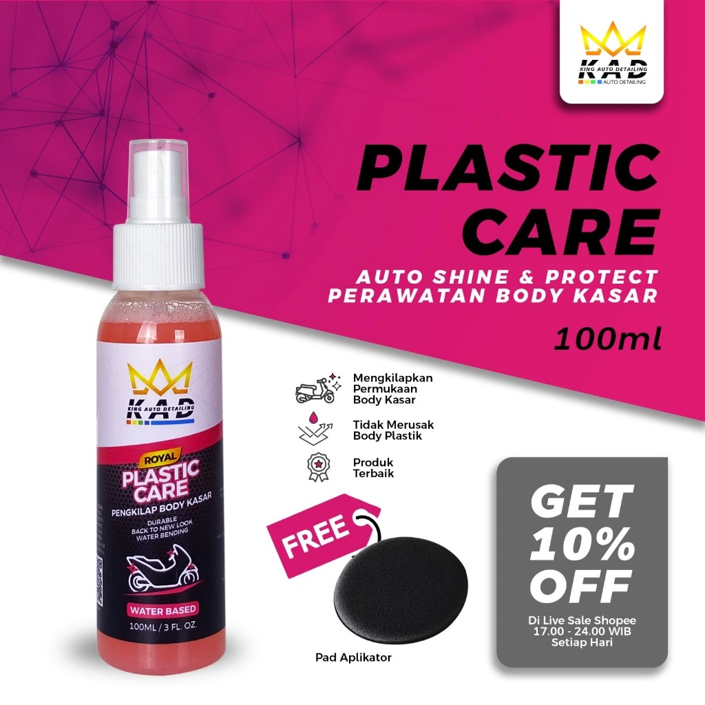 KAD KING AUTO DETAILING Royal Plastic Care 100ml Pengkilap Body Kasar Motor & Mobil