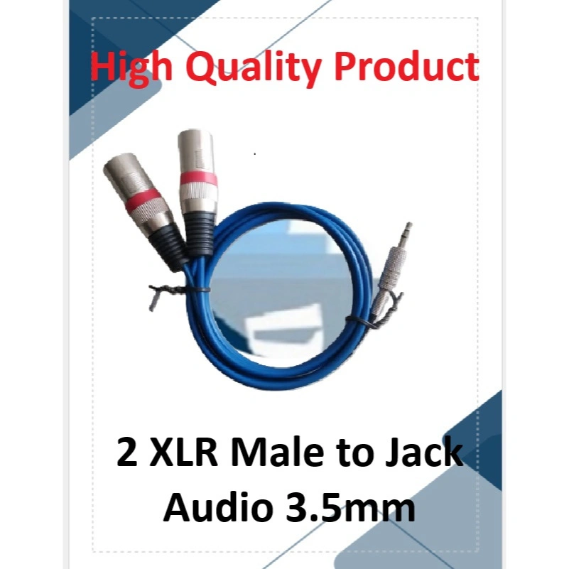 Kabel kitani jack Audio Stereo 3.5mm to 2 XLR Male 1M