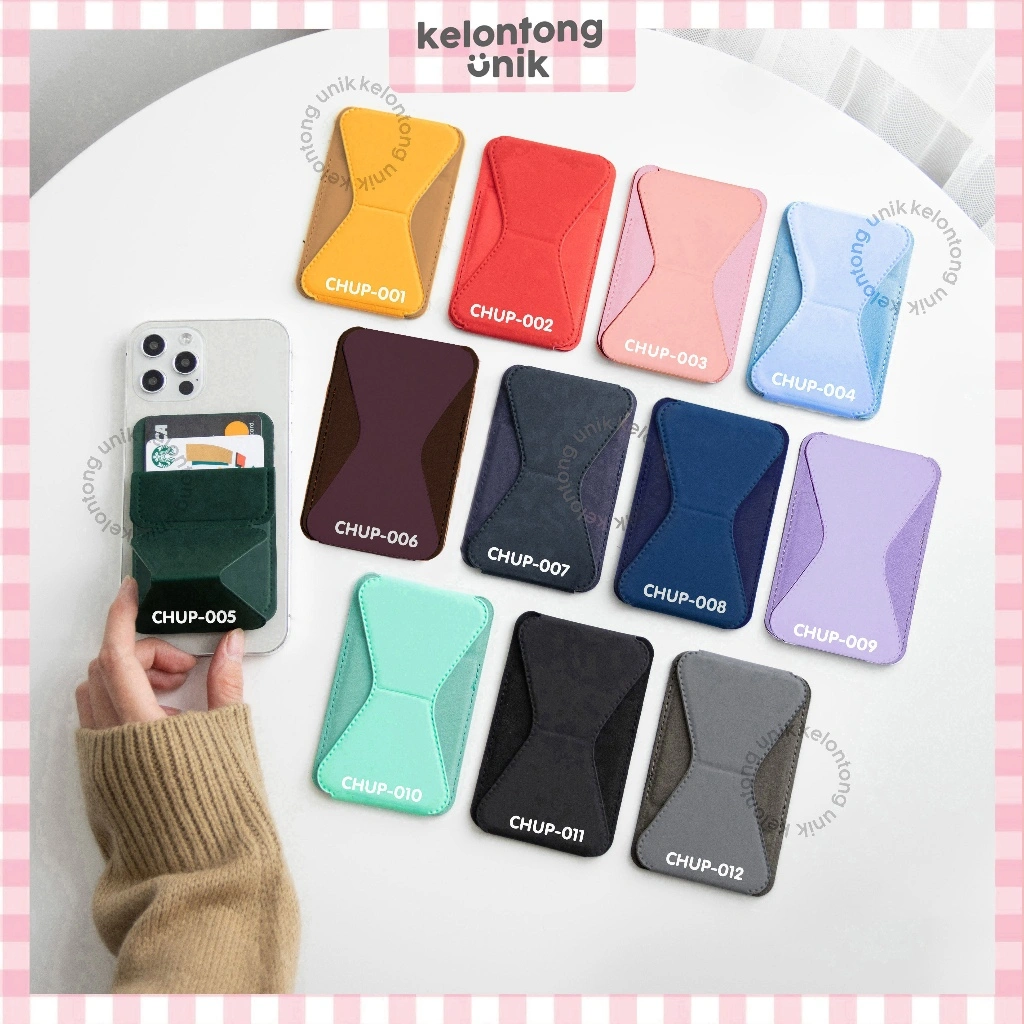 KELONTONG UNIK | 3 in 1 Invisible Magnetic Phone Grip Phone Stand & Sticky Card Holder HP Kulit ,CHUP