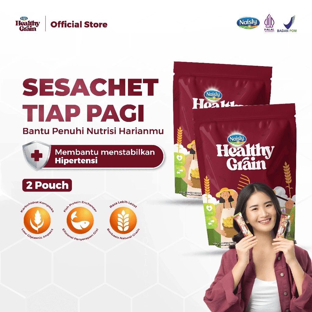 HealthyGrain Sereal Oat Sehat Solusi Cegah Hipertensi dan Kontrol Gula Darah 1 Pouch
