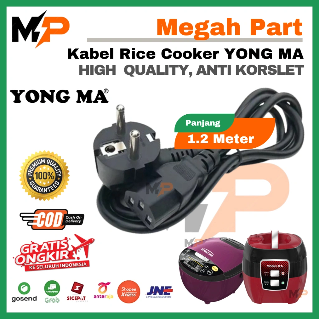 Kabel Rice Cooker MagicCom YONGMA | Cok Kabel MagicCom YONG MA | Kabel Listrik Magic Com YONGMA | Kabel Listrik Slow Cooker YONG MA | Colokan Listrik Ricer Cooker YONGMA