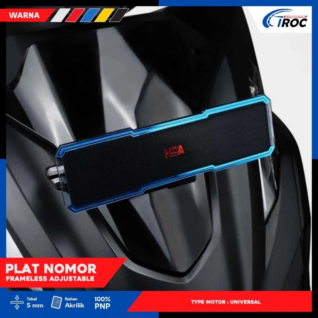 DUDUKAN PLAT NOMOR MOTOR ADJUSTABLE TANPA FRAME 1PCS DUDUKAN PLAT NOMER MOTOR VARIASI ADJUSTABLE