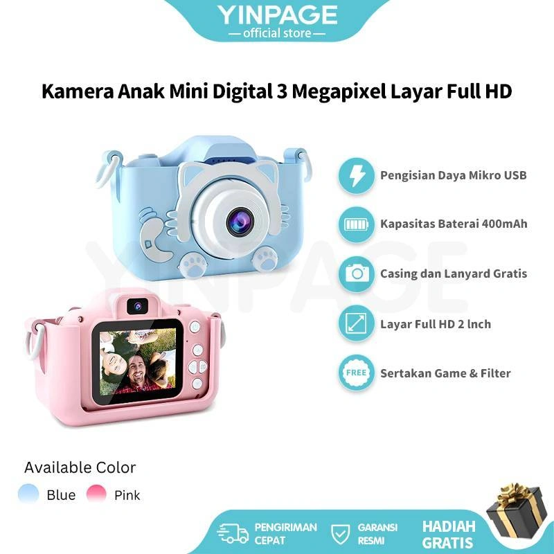 Kamera Anak Mini Digital Layar HD/Free Memori/Mainan Foto Video/200 Megapixel/Kids Camera/Child Toys for/Birthday Gift