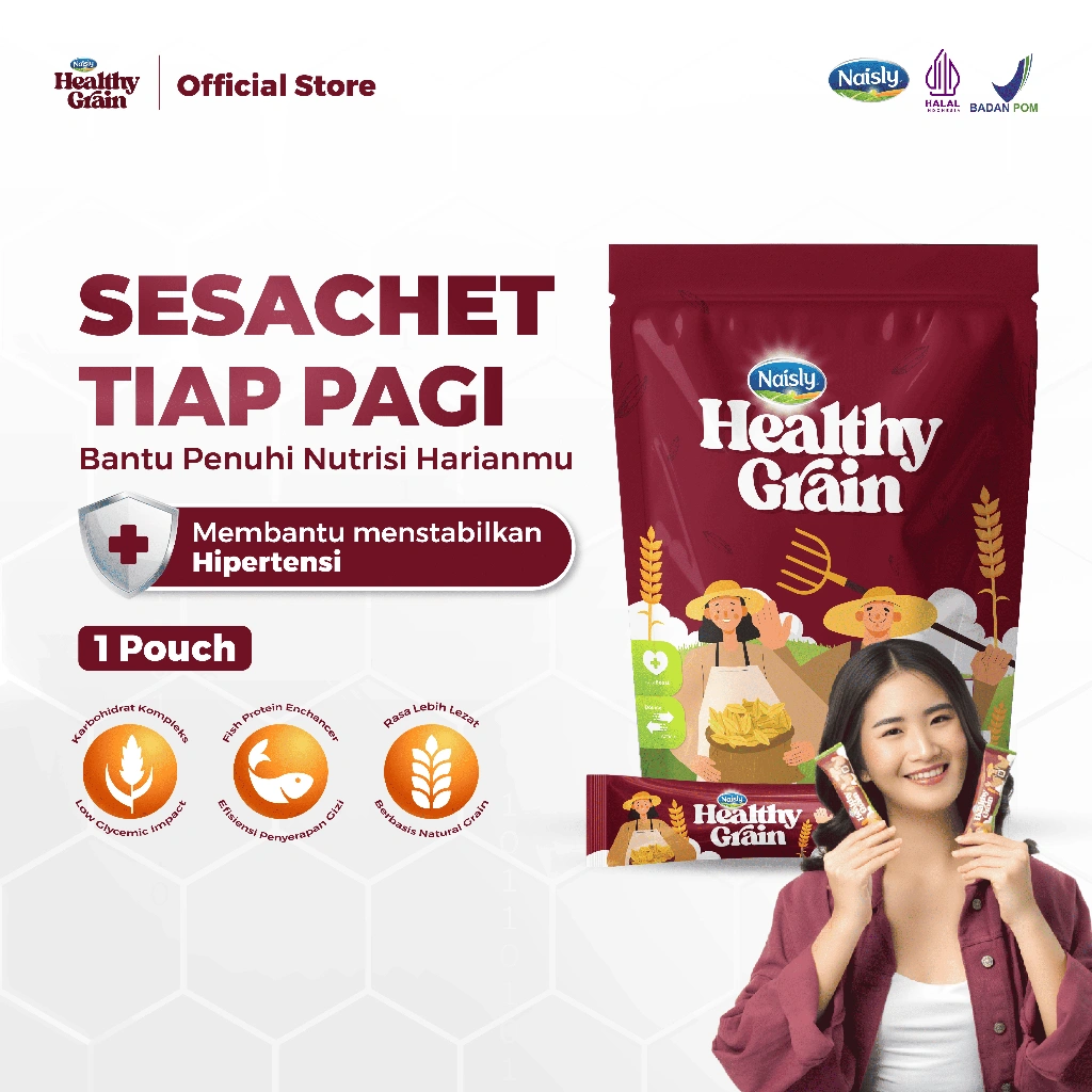 HealthyGrain Sereal Oat Sehat Solusi Cegah Hipertensi dan Kontrol Gula Darah 1 Pouch