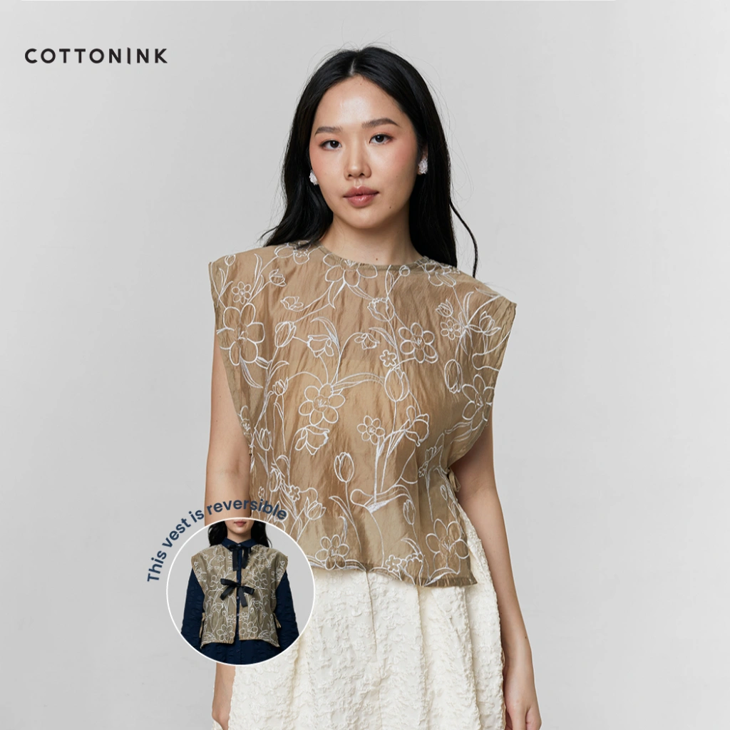 COTTONINK - Outerwear Vest Wanita Brown tencel Kerala #AnniversaryCollection2025