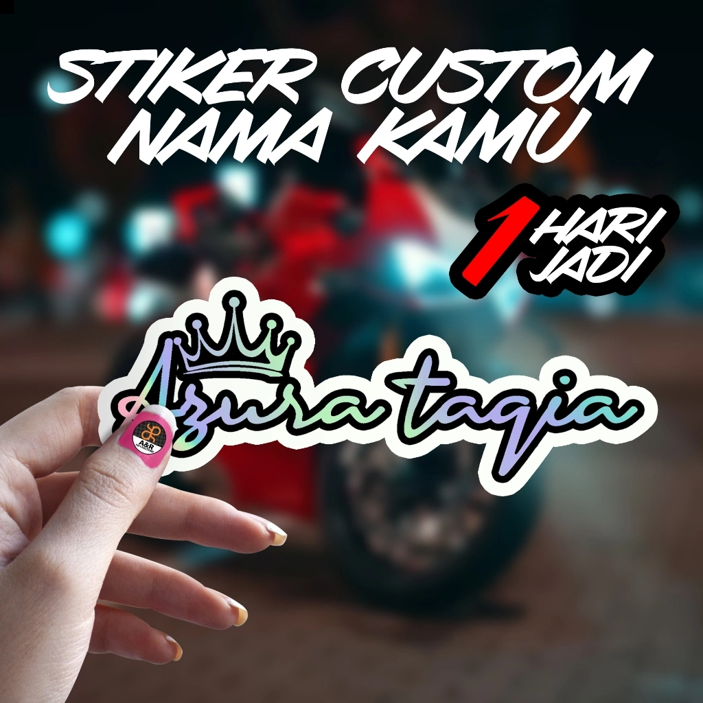 Stiker Motor Custom Nama Kamu – Desain Premium, Waterproof, 1 Hari Jadi, Bisa Pilih Font & Warna