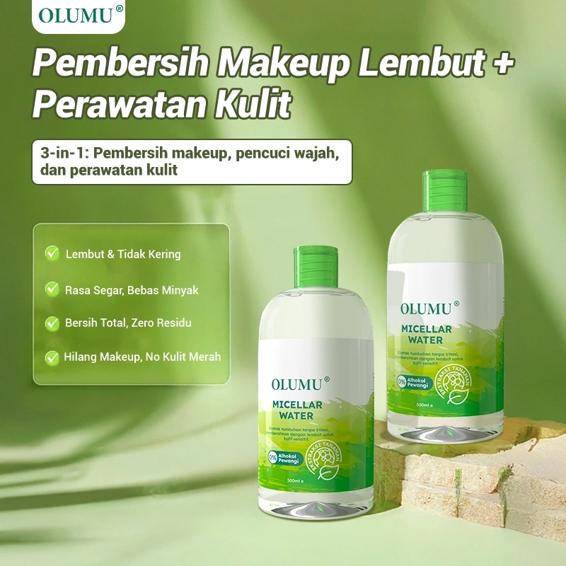 3 IN 1 Deep Cleansing Micellar Water 500ml -Lembut Menenangkan untuk Kulit Sensitif Cleansing Water -tanpa alkohol Makeup Remover