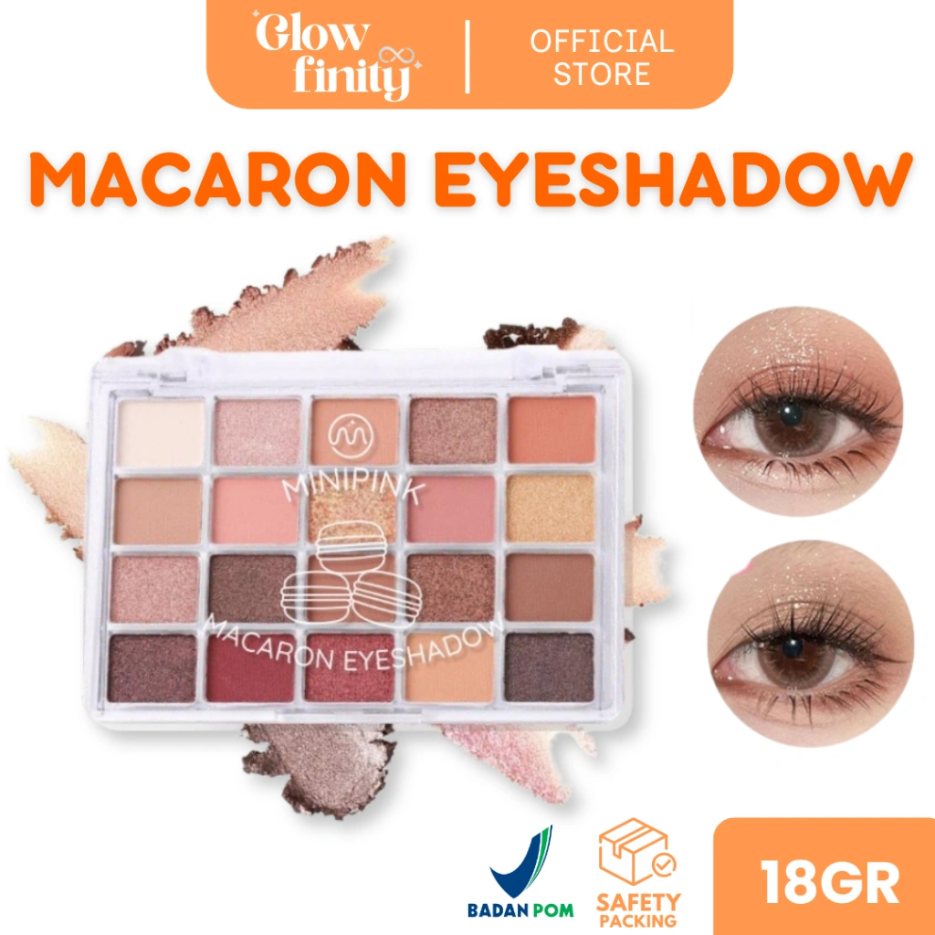 MINIPINK 20 Palette Macaron Eyeshadow Warna Matte Glitter Long Lasting Waterproof Colorfull - MP059