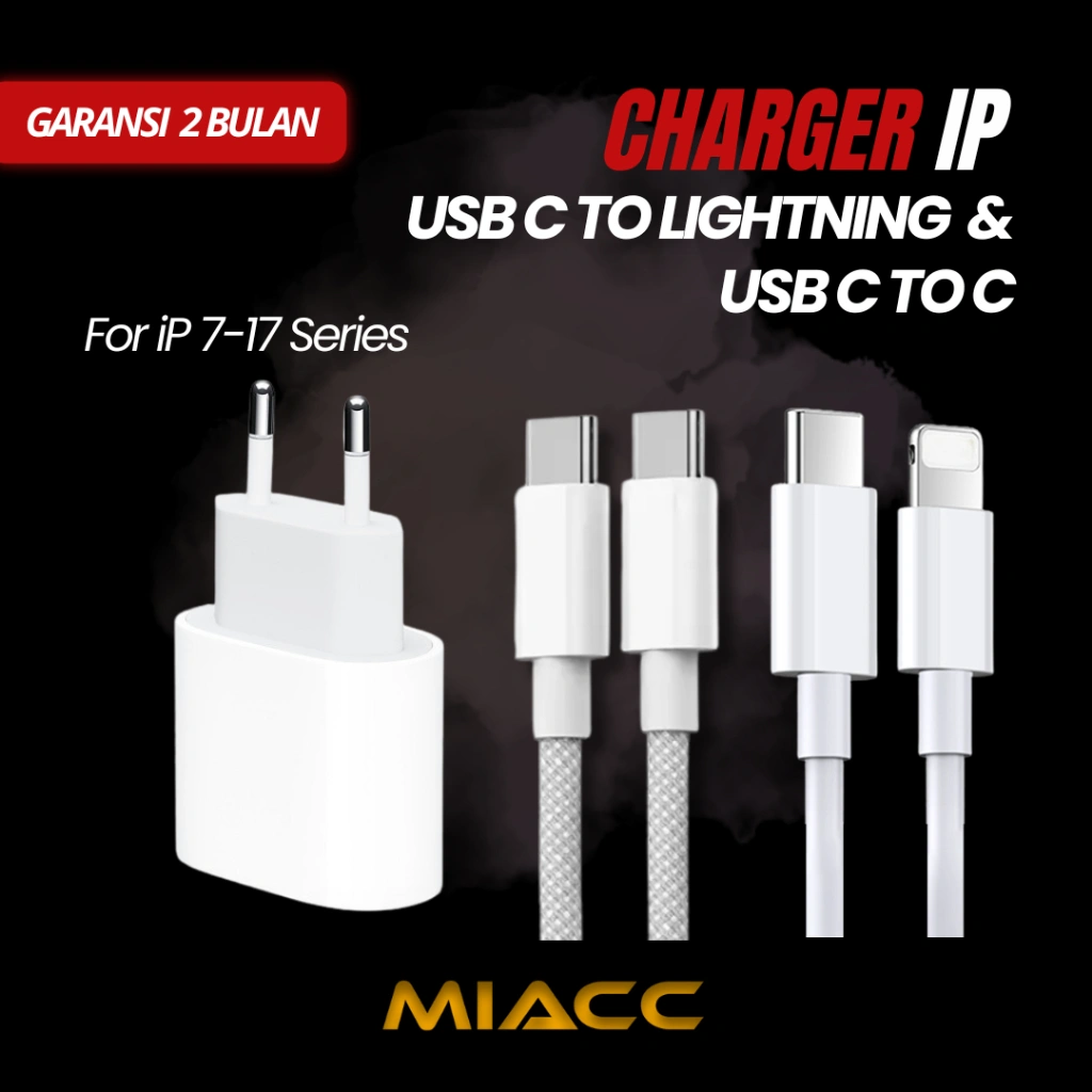 CHARGER KEPALA 20W 25W 35W USB TYPE C TO LIGHTNING USB TYPE C TO C IP X XR XS 11 12 13 14 15 16 17 PRO MAX