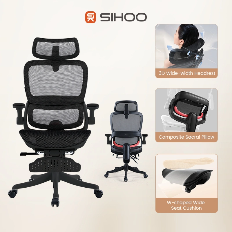 SIHOO Office Chair B100 Series Hitam Kursi Kerja Kantor Ergonomic Kursi Gaming