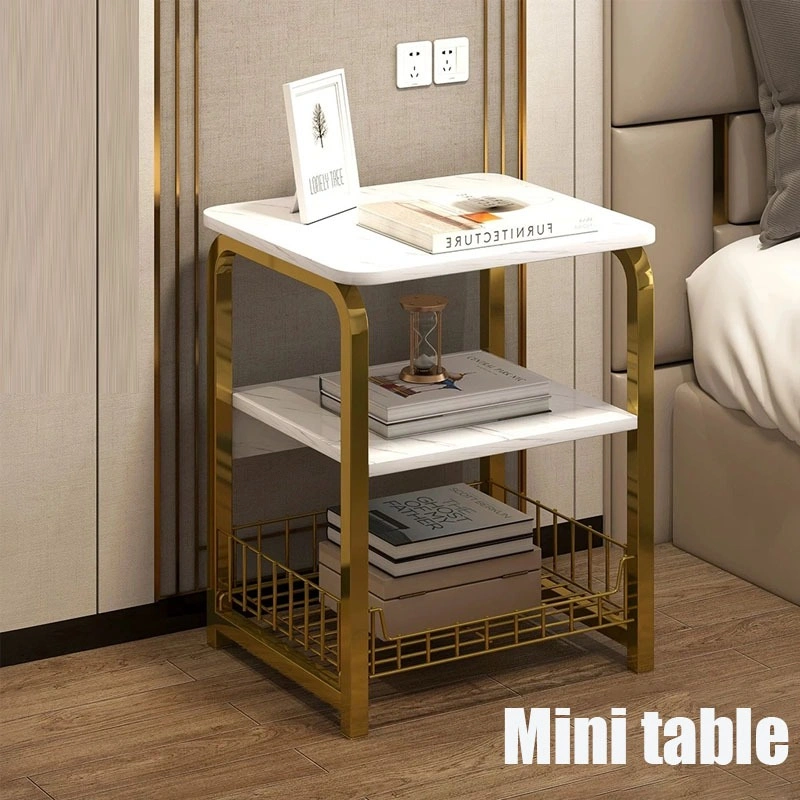 Meja Tamu Meja Motif Marmer Samping Meja Sudut Tiga Tingkat Coffee Table Meja Kopi Meja Ruang Cafe Minimalis Meja Nakas