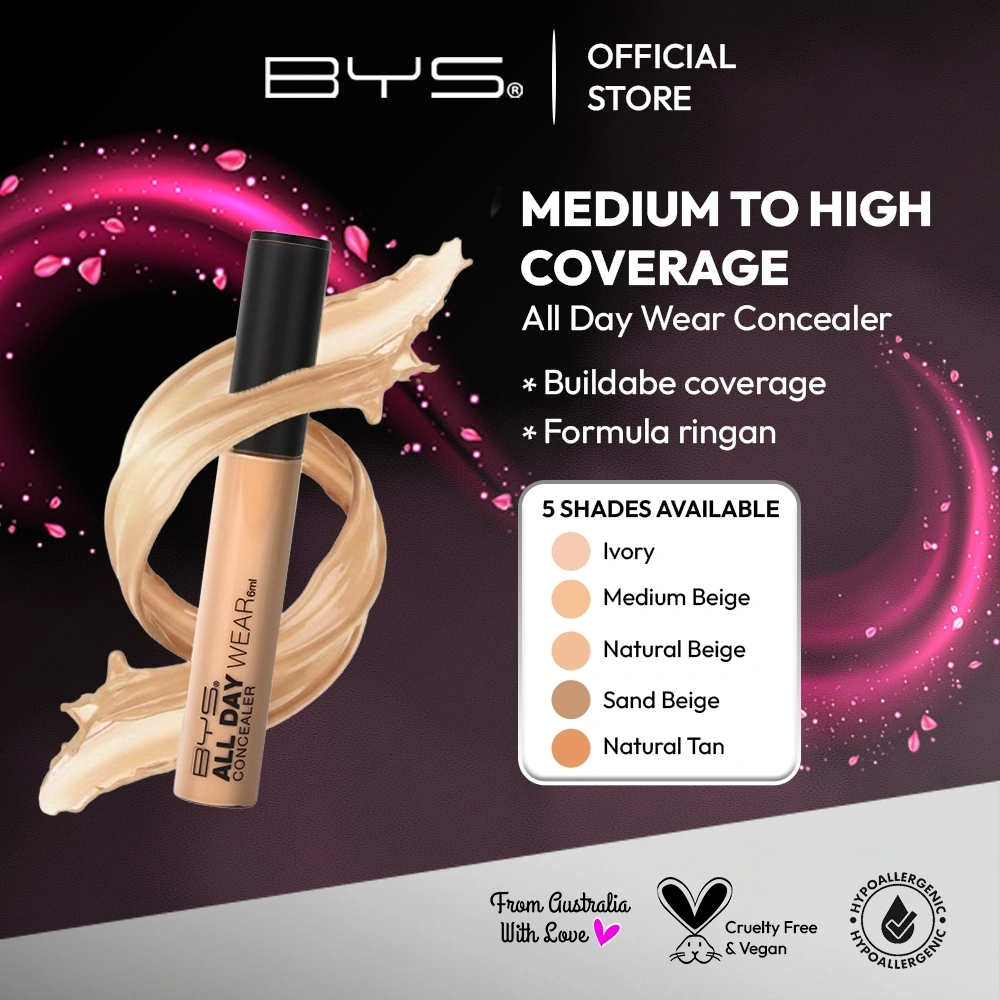 BYS All Day Wear Concealer - Makeup Corrector Buidable Coverage Tahan Lama Longlasting High Coverage