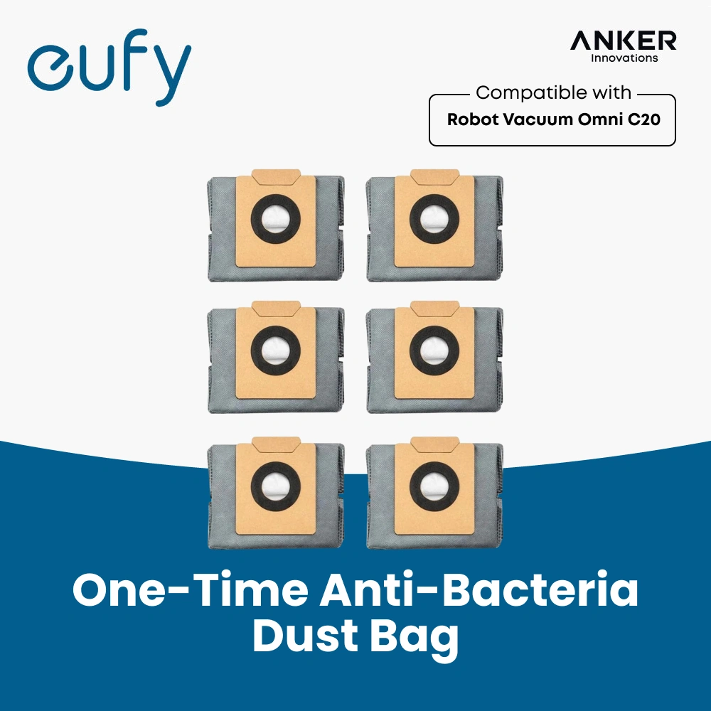 eufy One-time Anti-Bacteria Dust Bag (6 packs) Compatible For eufy C20 Omni Robot Vacuum Cleaner Home Cleaning Equipment Accessories - T290A