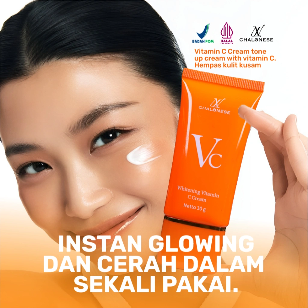 [BPOM COD] VITAMIN C CREAM |BB cream membantu mencerahkan melembabkan mengglowingkan kulit menutupi noda hitam diwajah makeup dalam 5 detik