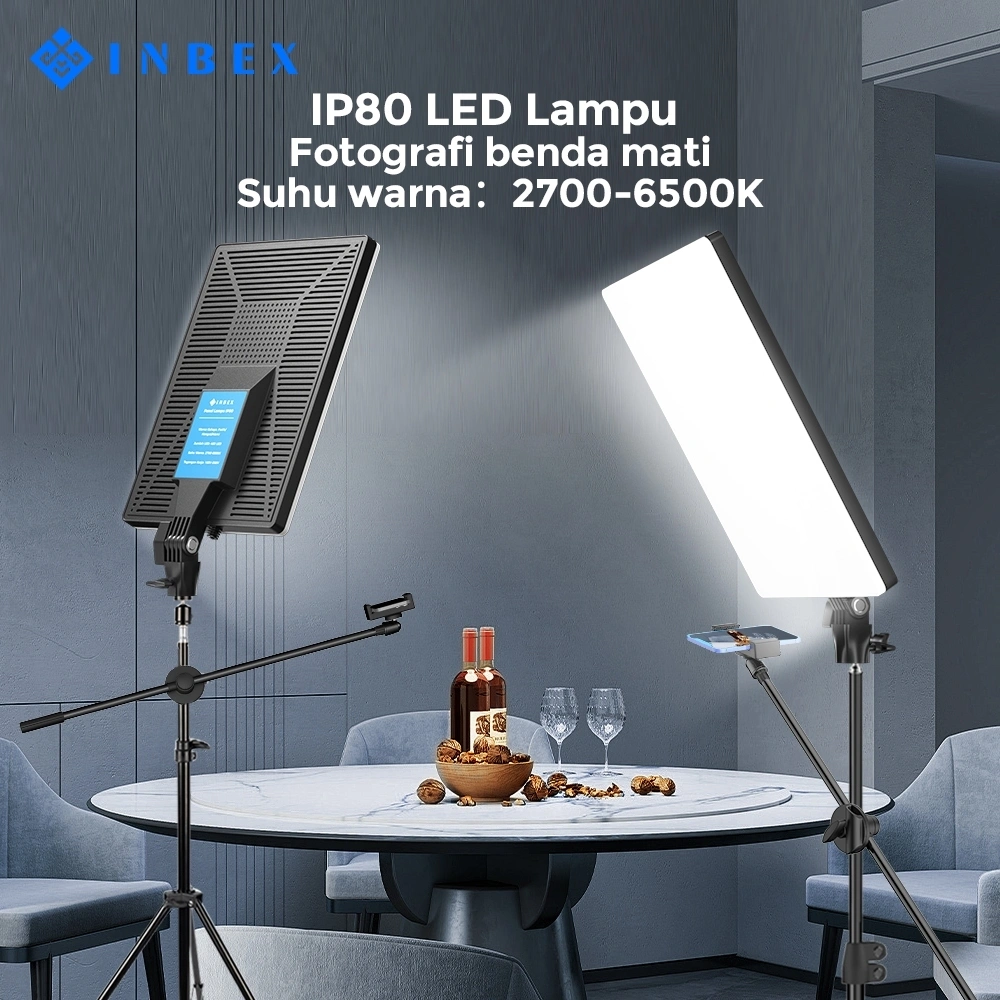 INBEX IP80 Kit 2.1M Tripod Lampu Foto Produk Studio Fotografi LED Lampu Sorot Studio Lighting Video Konten Kreator