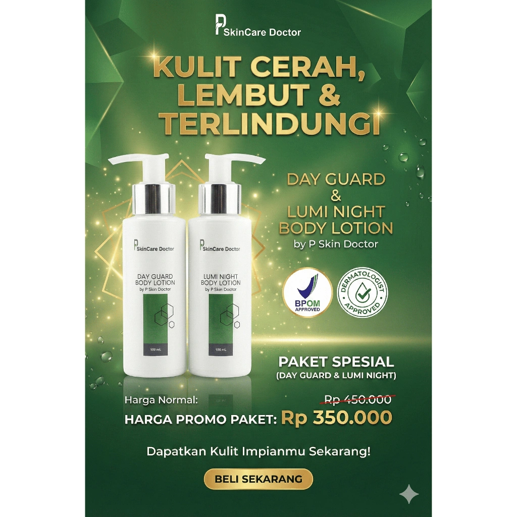 Day Cream Whitening (1 set pagi dan malam) by P SkinCare Doctor