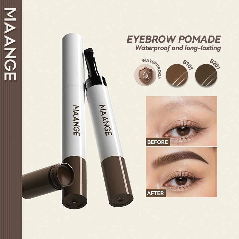 MAANGE Pomade Alis 2 IN 1 Waterproof Eyebrow Pencil Hasil Alami, Tahan Lama & Warna Intens MG-E06